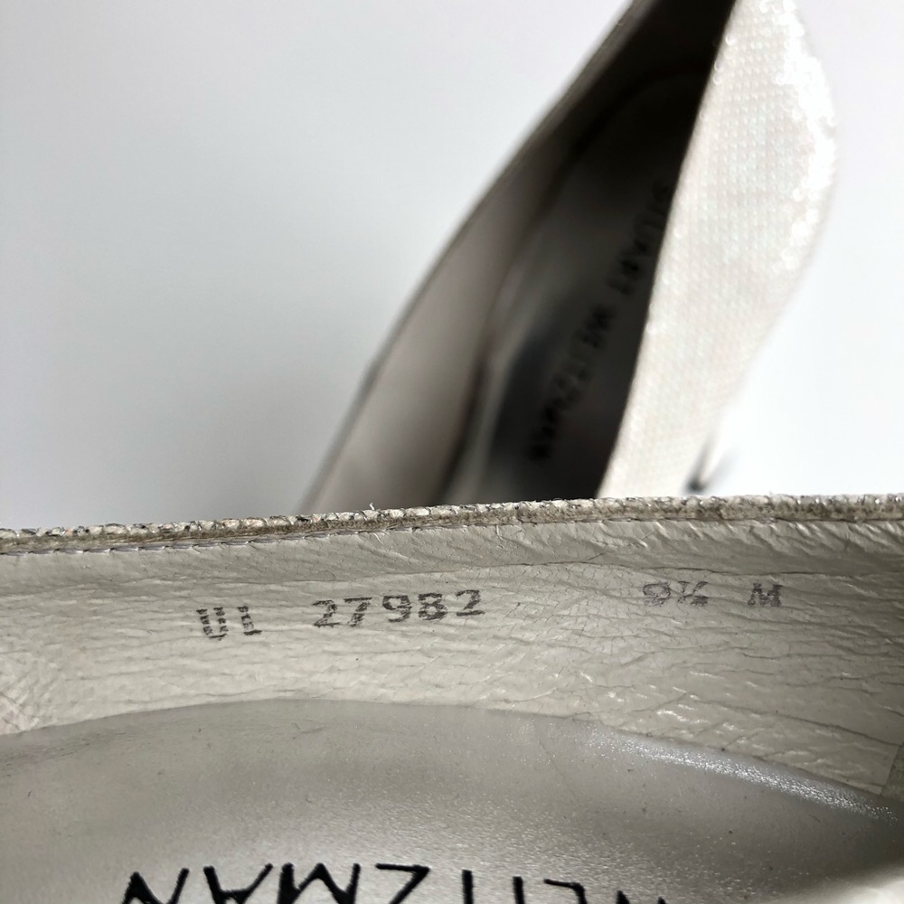 STUART WEITZMAN Silver Bling Studded Pumps Heels - Picture 8 of 8